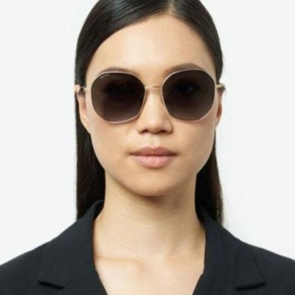 Jimmy Choo ASTRA/F/SK 0000 HA Geometric Sunglasses - Gold/Brown - Picture 3 of 10